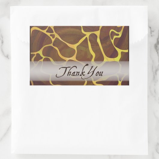 Sticker Rectangulaire Giraffe Merci animal sauvage (Sac)