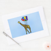 Sticker Rectangulaire Giraffe Portée Par Des Ballons (Enveloppe)