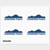 Sticker Rectangulaire Girdwood Alaska S'il vous plaît (Feuille)