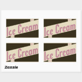 Sticker Rectangulaire glace rétro (Feuille)