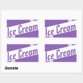 Sticker Rectangulaire glace rétro (Feuille)