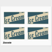 Sticker Rectangulaire glace rétro (Feuille)