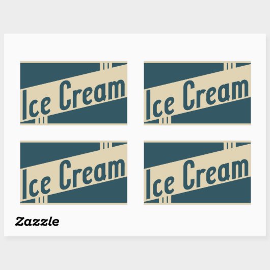 Sticker Rectangulaire glace rétro (Feuille)