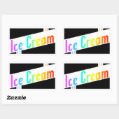 Sticker Rectangulaire glace rétro (Feuille)