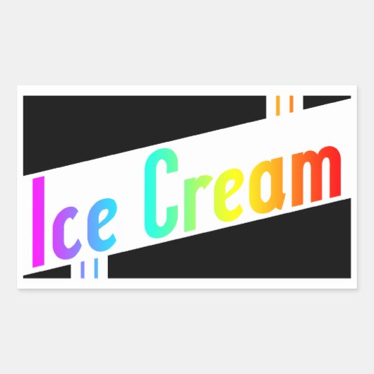Sticker Rectangulaire glace rétro (Devant)