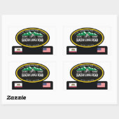 STICKER RECTANGULAIRE GLACIER LODGE ROAD - GRANDE PINE, CA - "TROPHE OVA (Feuille)