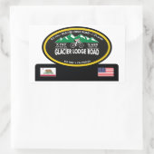 STICKER RECTANGULAIRE GLACIER LODGE ROAD - GRANDE PINE, CA - "TROPHE OVA (Sac)