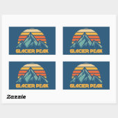 Sticker Rectangulaire Glacier Peak Rétro Turquoise (Feuille)