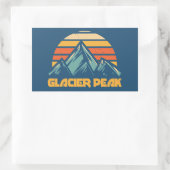 Sticker Rectangulaire Glacier Peak Rétro Turquoise (Sac)