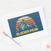 Sticker Rectangulaire Glacier Peak Rétro Turquoise (Enveloppe)