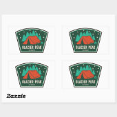 Sticker Rectangulaire Glacier Peak Wilderness Camping (Feuille)