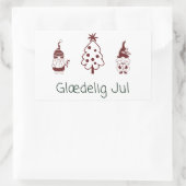 Sticker Rectangulaire Glædelig jul, Danish Happy Christmas  (Sac)