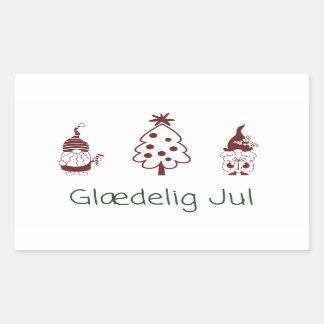 Sticker Rectangulaire Glædelig jul, Danish Happy Christmas