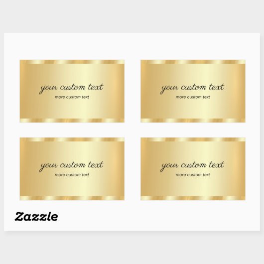 Sticker Rectangulaire Glam Template Gold Your Custom Text Typography (Feuille)