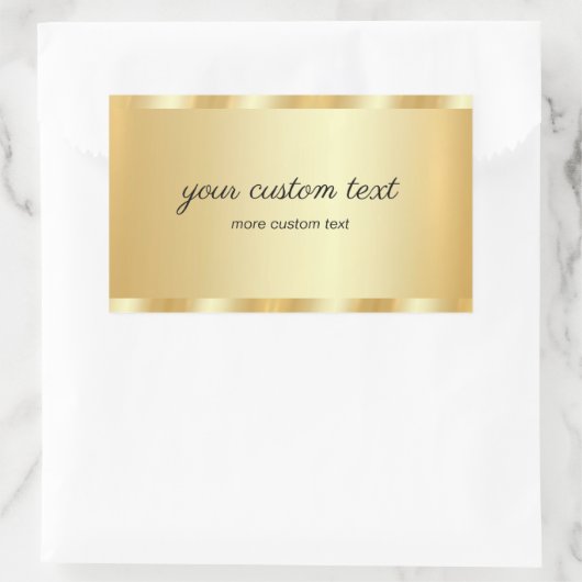 Sticker Rectangulaire Glam Template Gold Your Custom Text Typography (Sac)