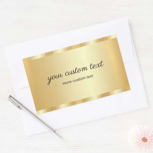 Sticker Rectangulaire Glam Template Gold Your Custom Text Typography (Enveloppe)