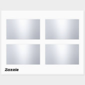 Sticker Rectangulaire Glamour Faux Argent Modèle Vierge Moderne Élégant (Feuille)