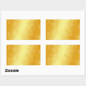 Sticker Rectangulaire Glamour Gold Look Coeurs Blank Modèle (Feuille)