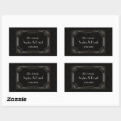 Sticker Rectangulaire Glamour Great Gatsby Gold Art Déco Mariage (Feuille)