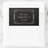 Sticker Rectangulaire Glamour Great Gatsby Gold Art Déco Mariage (Sac)