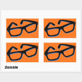 Sticker Rectangulaire Glasses de Cool (Feuille)