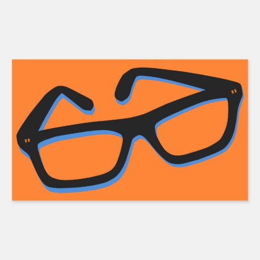 Sticker Rectangulaire Glasses de Cool (Devant)