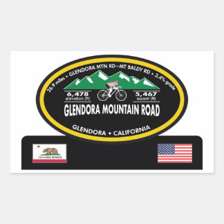 STICKER RECTANGULAIRE GLENDORA MOUNTAIN ROAD-GLENDORA, CA - "TROPHE OVAL