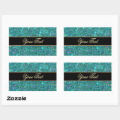 Sticker Rectangulaire Glitter Turquoise (Feuille)
