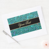 Sticker Rectangulaire Glitter Turquoise (Enveloppe)