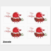 Sticker Rectangulaire Globe de neige de Noël (Feuille)