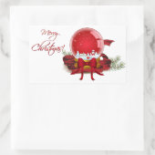 Sticker Rectangulaire Globe de neige de Noël (Sac)