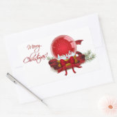Sticker Rectangulaire Globe de neige de Noël (Enveloppe)
