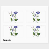 Sticker Rectangulaire Glories du matin bleu brodé (Feuille)