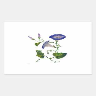 Sticker Rectangulaire Glories du matin bleu brodé