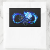 Sticker Rectangulaire Glowing infinity with blue rose (Sac)