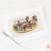 Sticker Rectangulaire Gnomes de boîte à cigares vintages (Enveloppe)