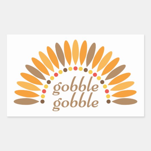 Sticker Rectangulaire Gobble Gobble Thanksgiving (Devant)