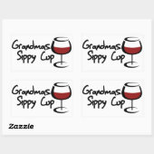 Sticker Rectangulaire Gobelet en sippy de grand-mas (Feuille)