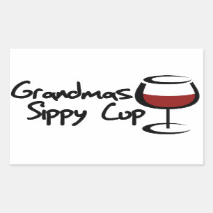 Sticker Rectangulaire Gobelet en sippy de grand-mas