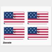 Sticker Rectangulaire God Bless Our Home : USA Flag Swirl Art (Feuille)