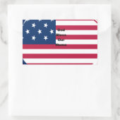 Sticker Rectangulaire God Bless Our Home : USA Flag Swirl Art (Sac)