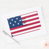 Sticker Rectangulaire God Bless Our Home : USA Flag Swirl Art (Enveloppe)