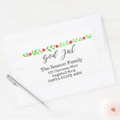 Sticker Rectangulaire God Jul, bannière de Noël aquarelle (Enveloppe)