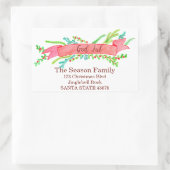 Sticker Rectangulaire God Jul, bannière de Noël aquarelle (Sac)