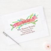 Sticker Rectangulaire God Jul, bannière de Noël aquarelle (Enveloppe)