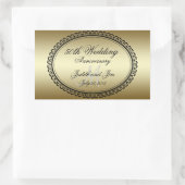 Sticker Rectangulaire Gold 50th Wedding Anniversary (Sac)