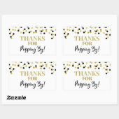 Sticker Rectangulaire Gold Black Confetti Merci pour Popping By (Feuille)