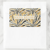Sticker Rectangulaire Gold Black Zebra Print Pattern (Sac)