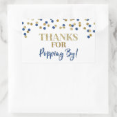 Sticker Rectangulaire Gold Blue Confetti Merci pour Popping By (Sac)