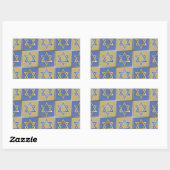 Sticker Rectangulaire Gold Blue Star de David Art Panels (Feuille)